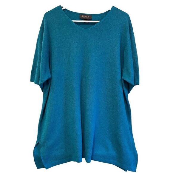 Designs Lane Bryant Sweater Bundle Womens 22/24 VNeck Short Sleeve Acrylic Tunic - Picture 2 of 7